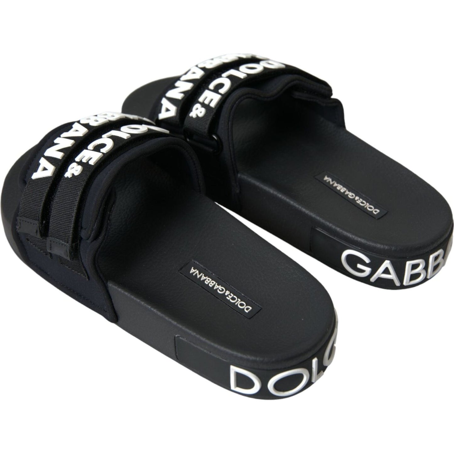 Black Neoprene Slides Flats Beachwear Shoes