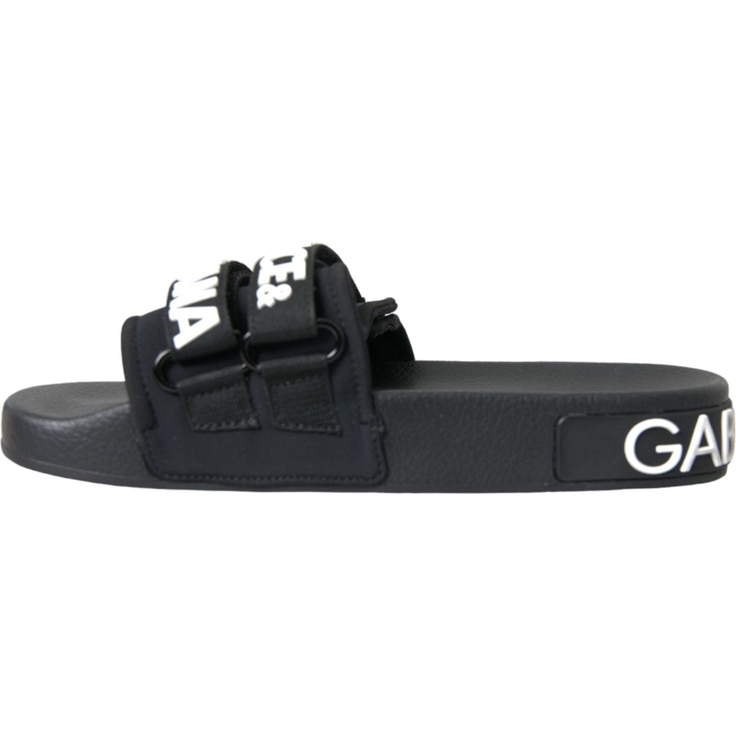 Black Neoprene Slides Flats Beachwear Shoes