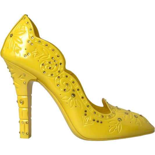 Yellow Crystal CINDERELLA Heels Pumps Shoes