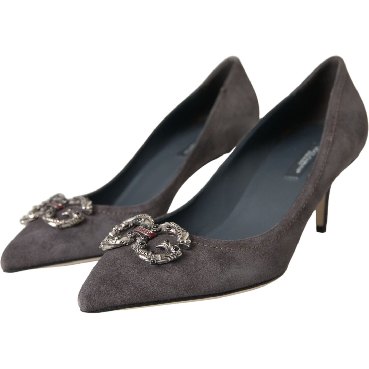 Gray Amore Suede Bellucci Heels Pumps Shoes