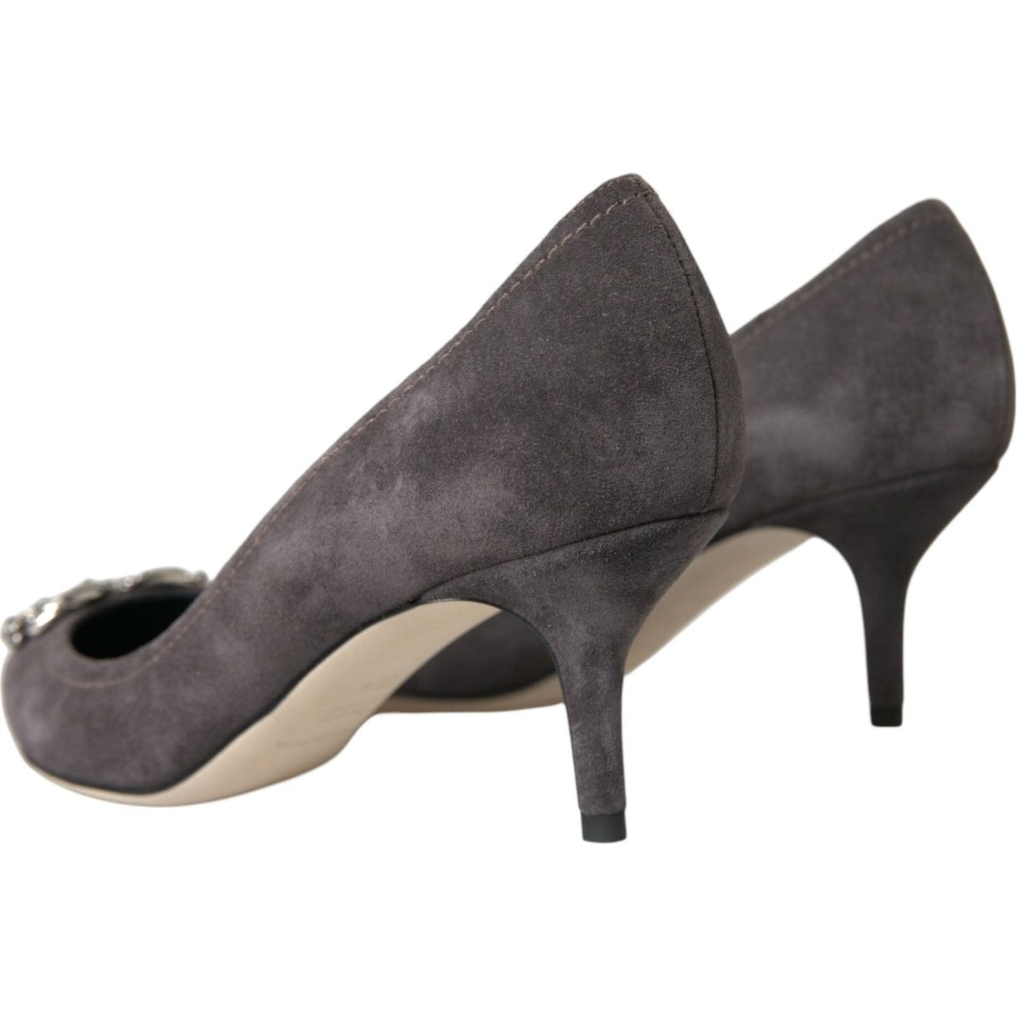 Gray Amore Suede Bellucci Heels Pumps Shoes