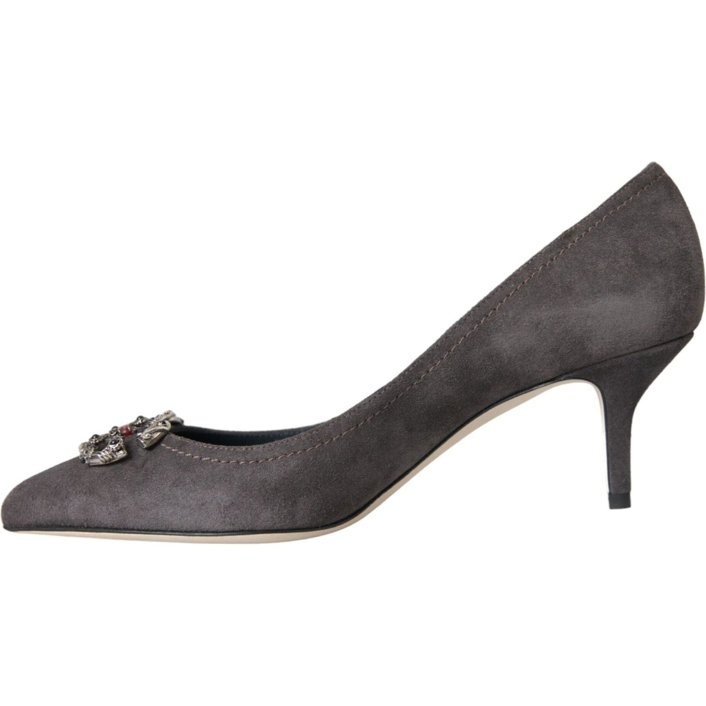 Gray Amore Suede Bellucci Heels Pumps Shoes