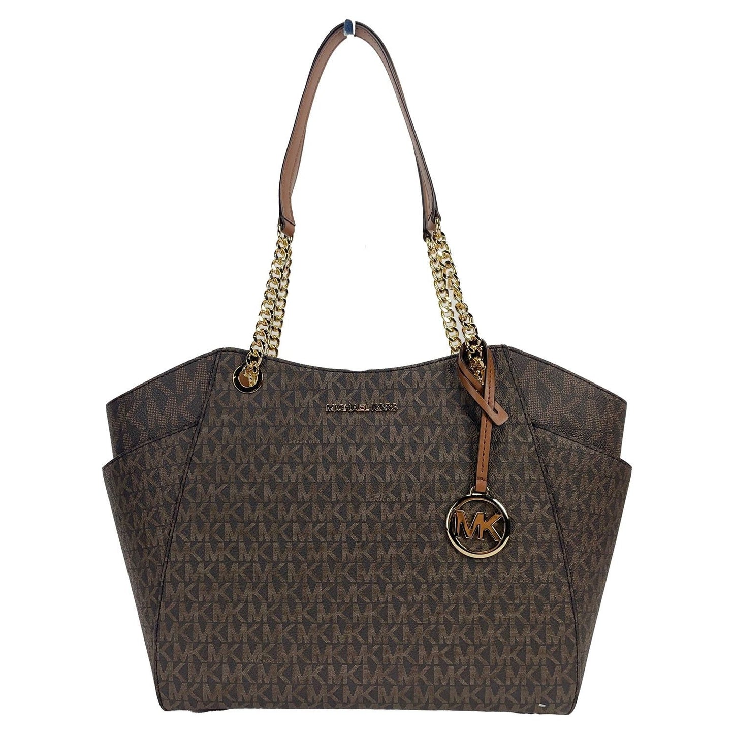 Jet Set Large Chain Brown Shoulder Tote Bag