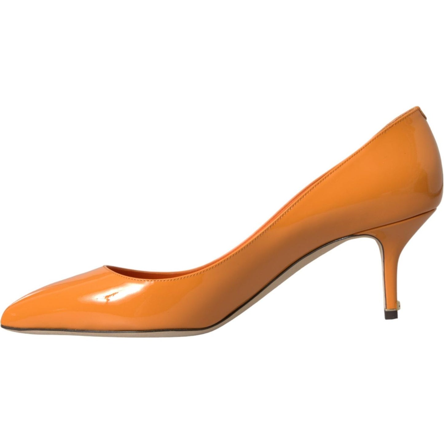 Orange Patent Leather Heels Pumps Shoes