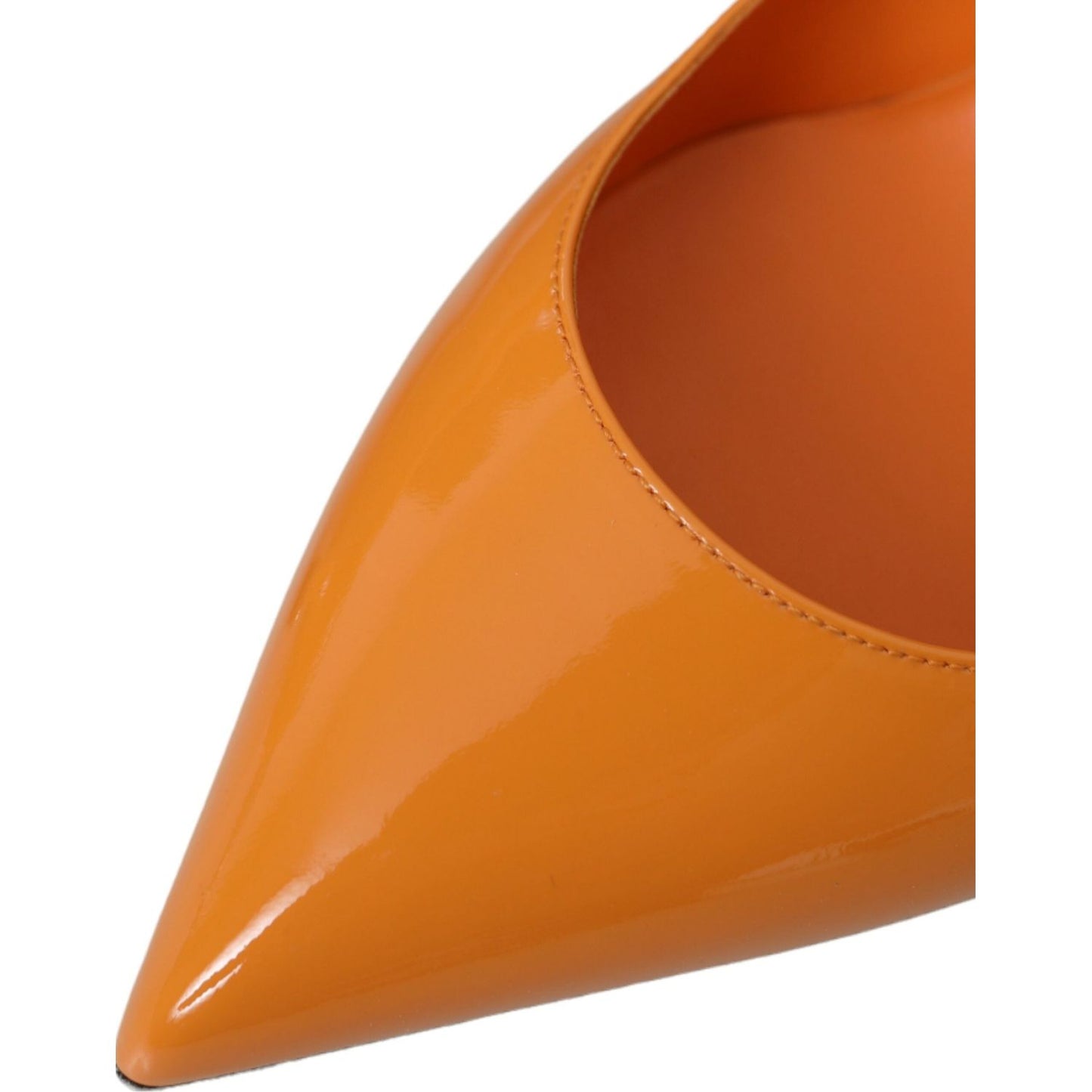 Orange Patent Leather Heels Pumps Shoes