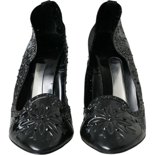 Black Crystal CINDERELLA Heels Pumps Shoes