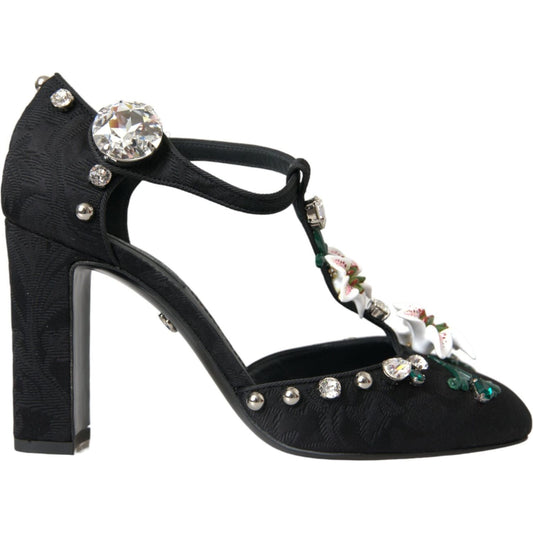 Black Lilies Crystal Heels Pumps Shoes