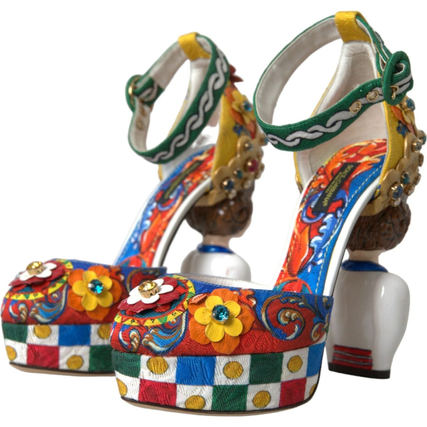 Multicolor Carretto Embellished Sandals Shoes