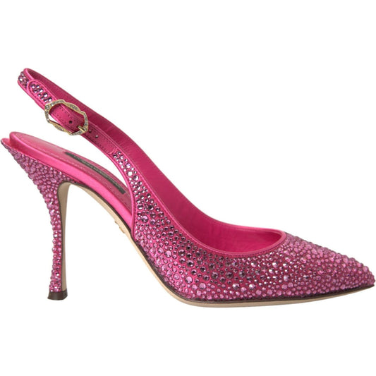 Pink Slingbacks Crystal Pumps Shoes