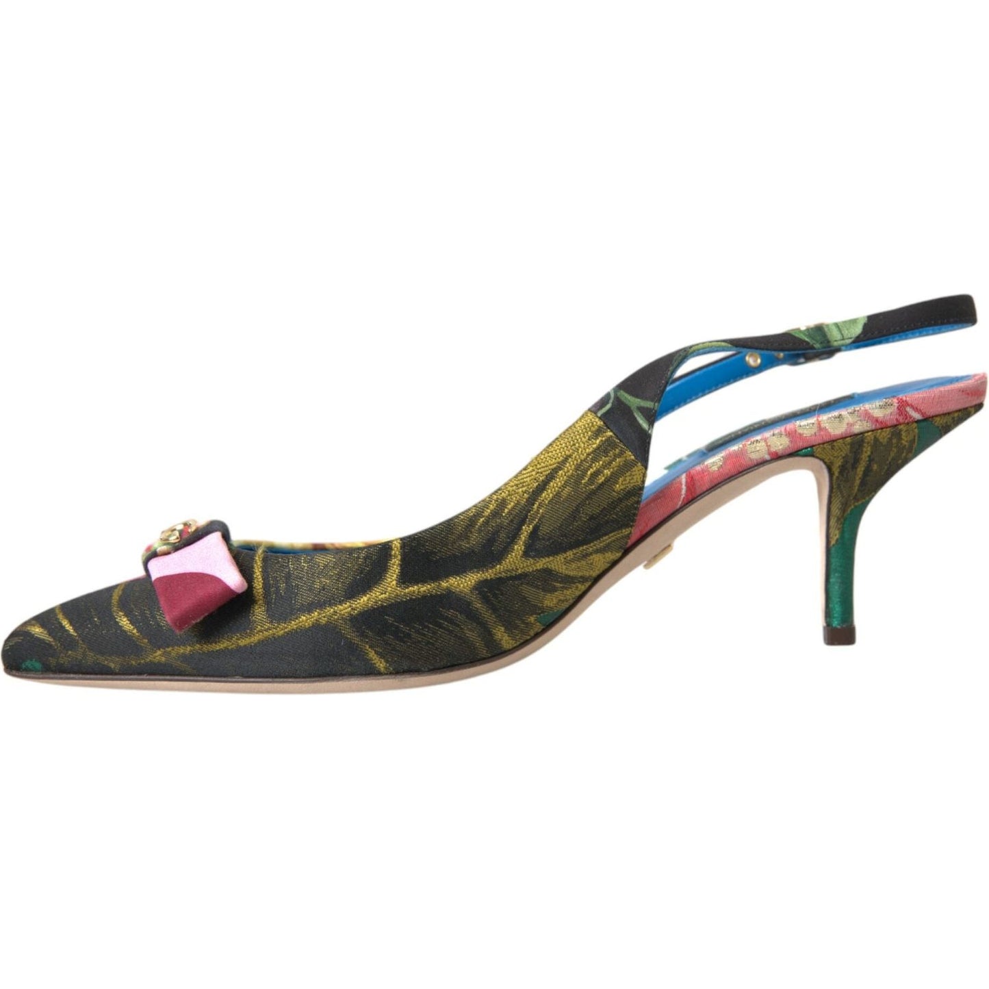 Multicolor Floral Patchwork Slingbacks Shoes