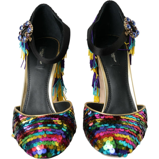 Multicolor Sequin Crystal Mary Jane Shoes