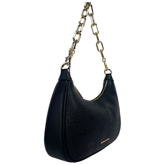 Cora Large Black Pouchette Chain Shoulder Crossbody Bag