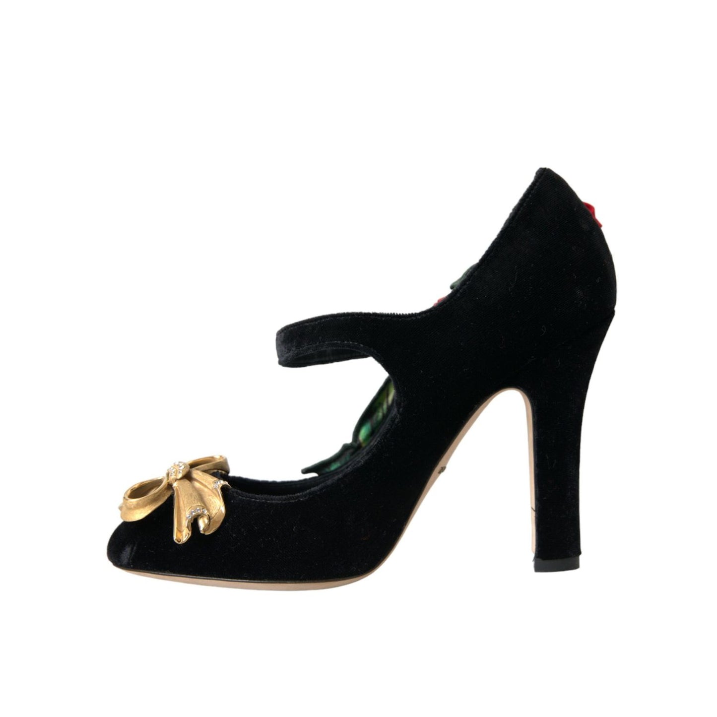 Dolce & Gabbana Black Roses Crystal Brooch Mary Jane Shoes Dolce & Gabbana