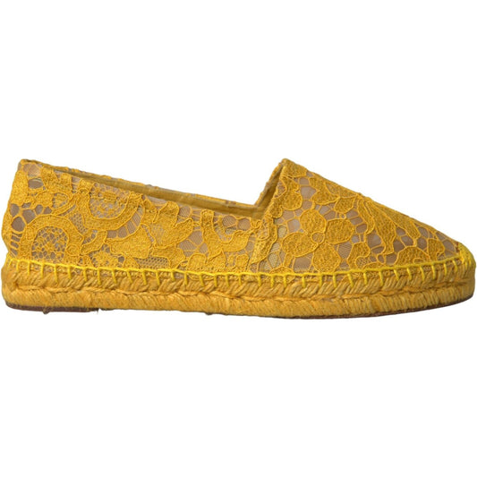 Yellow Taormina Lace Espadrille Loafers Flats Shoes