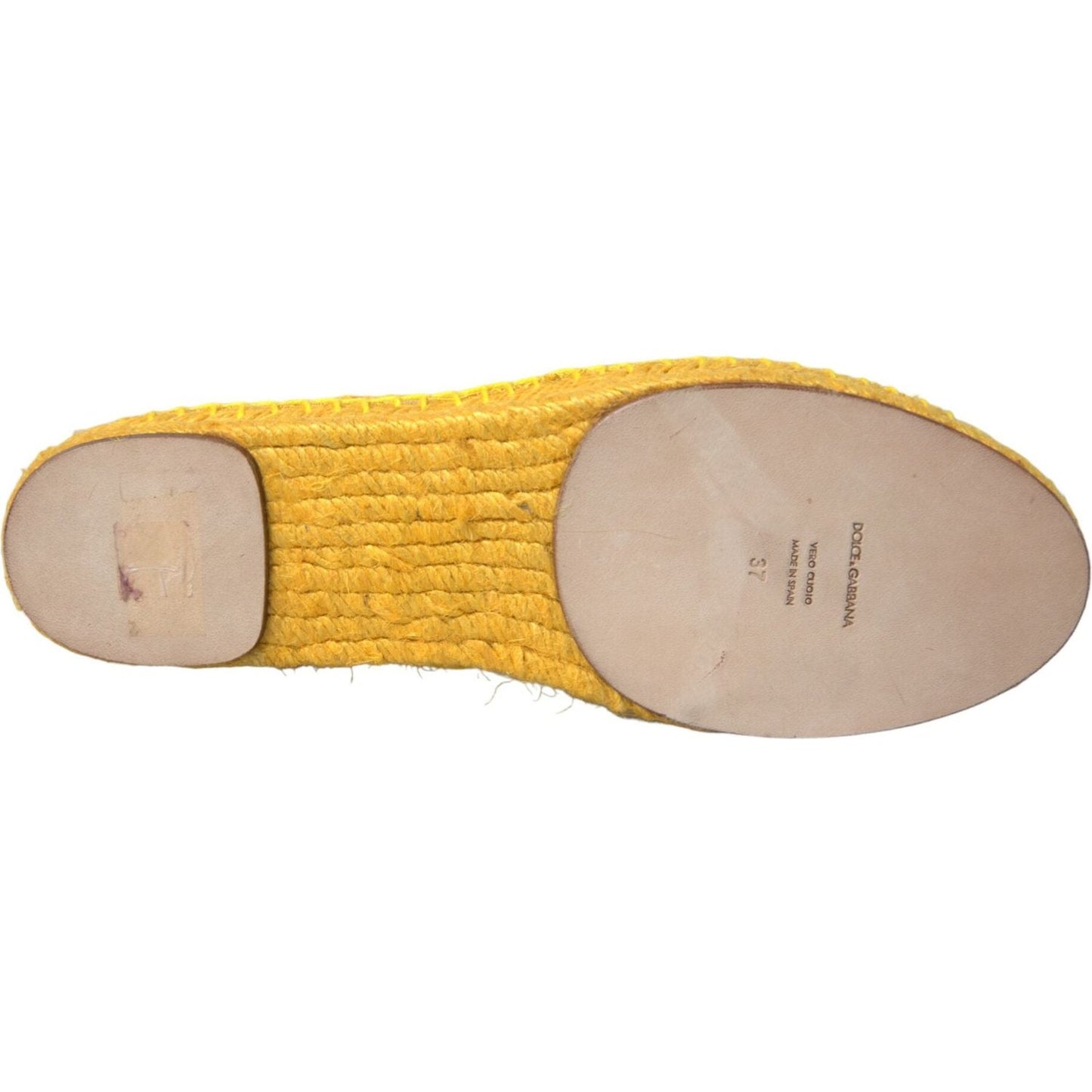 Yellow Taormina Lace Espadrille Loafers Flats Shoes