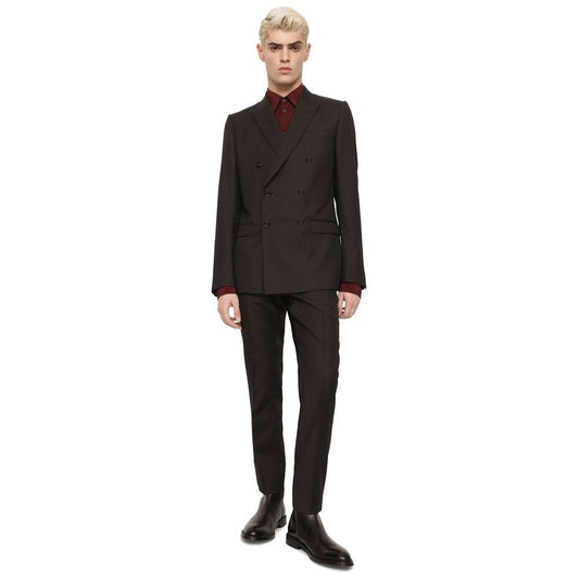 Dolce & Gabbana Brown Wool Suit Dolce & Gabbana