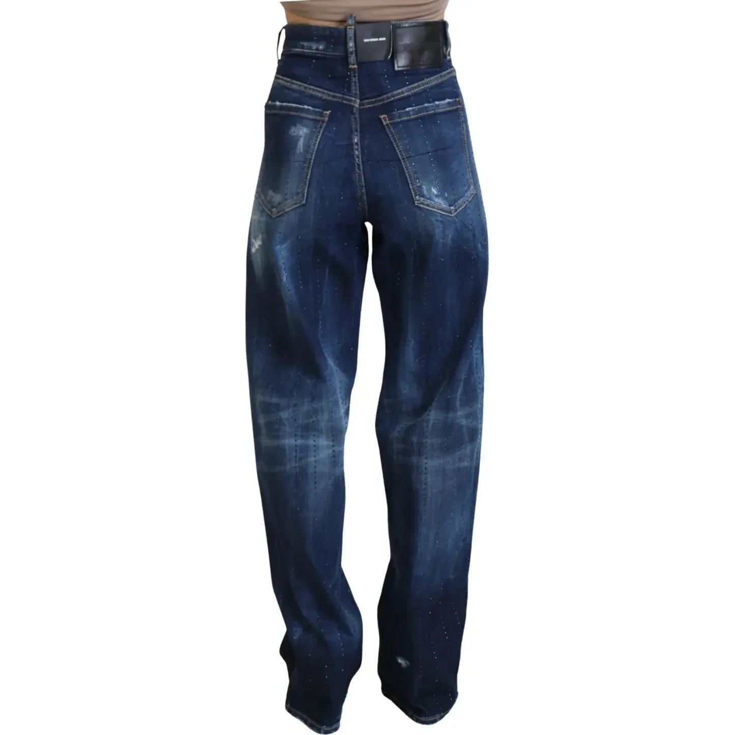 Blue High Waist Straight Denim Jeans San Diego