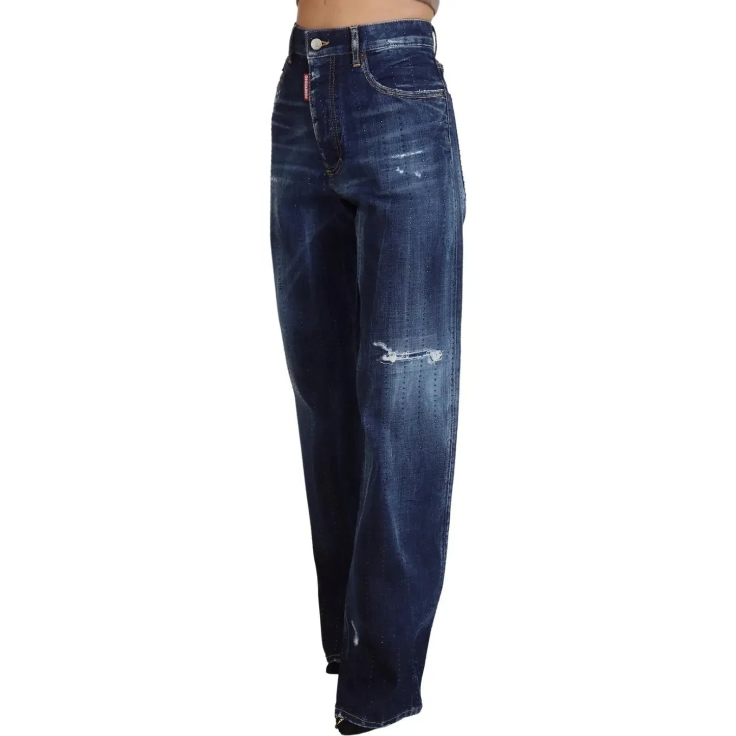 Blue High Waist Straight Denim Jeans San Diego