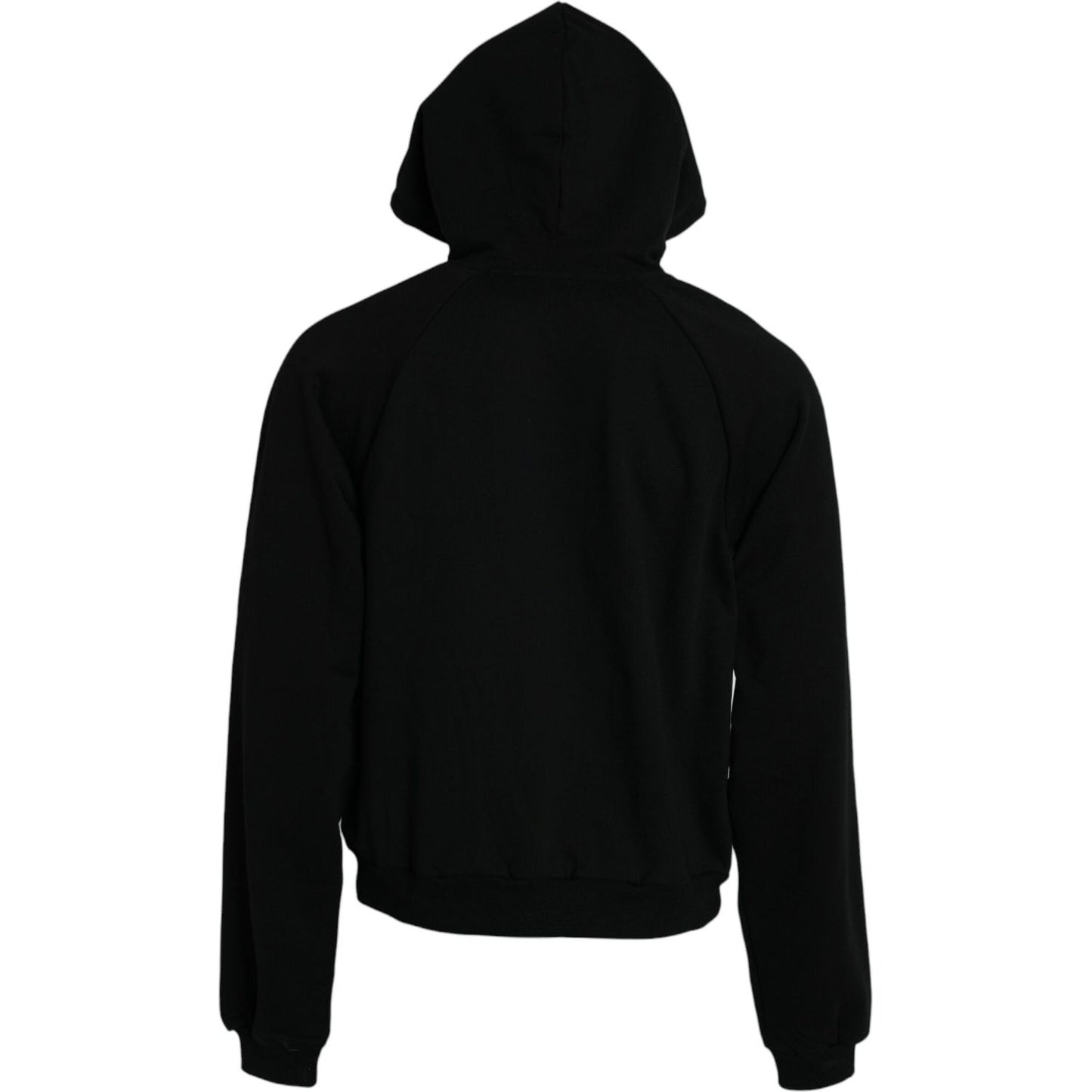 Black Cotton Logo Hooded Pullover Sweatshirt Sweater