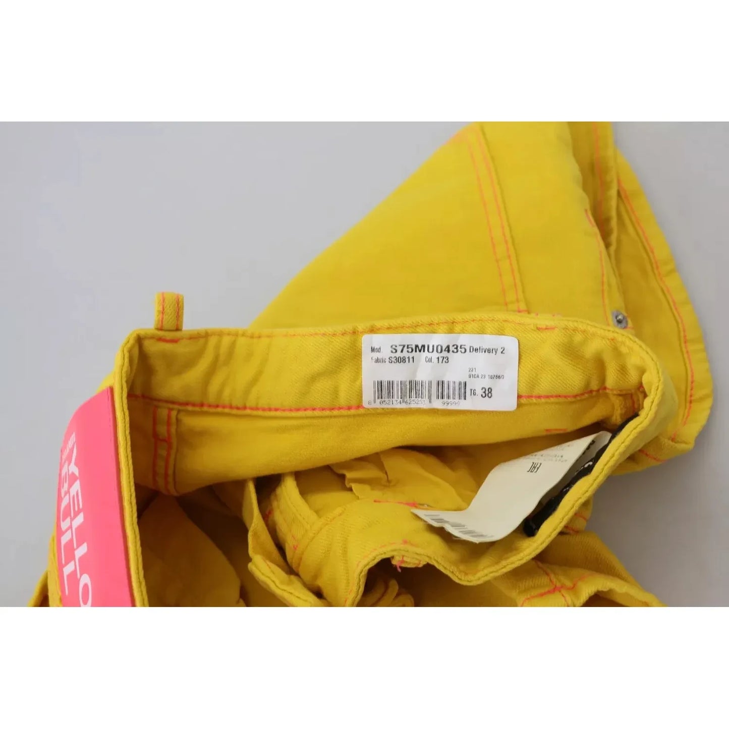 Yellow Cotton High Waist Baggy Women Hotpants Shorts