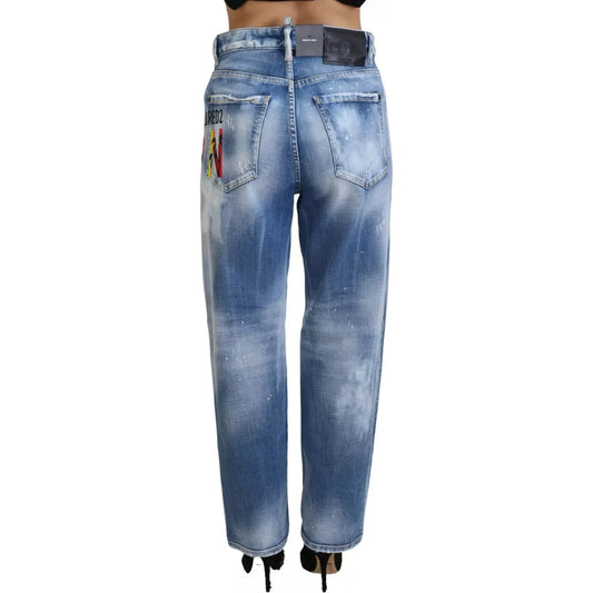 Blue Icon High Waist Straight Denim Jeans Boston