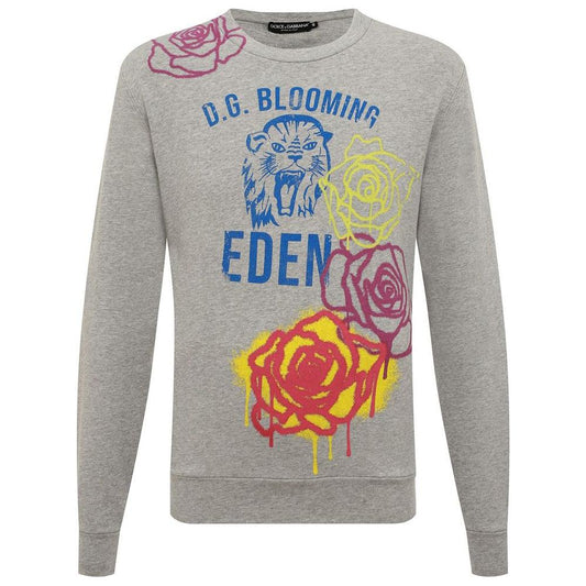 Dolce & Gabbana Gray Cotton Sweater Dolce & Gabbana