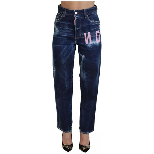 Blue Icon High Waist Straight Denim Boston Jeans