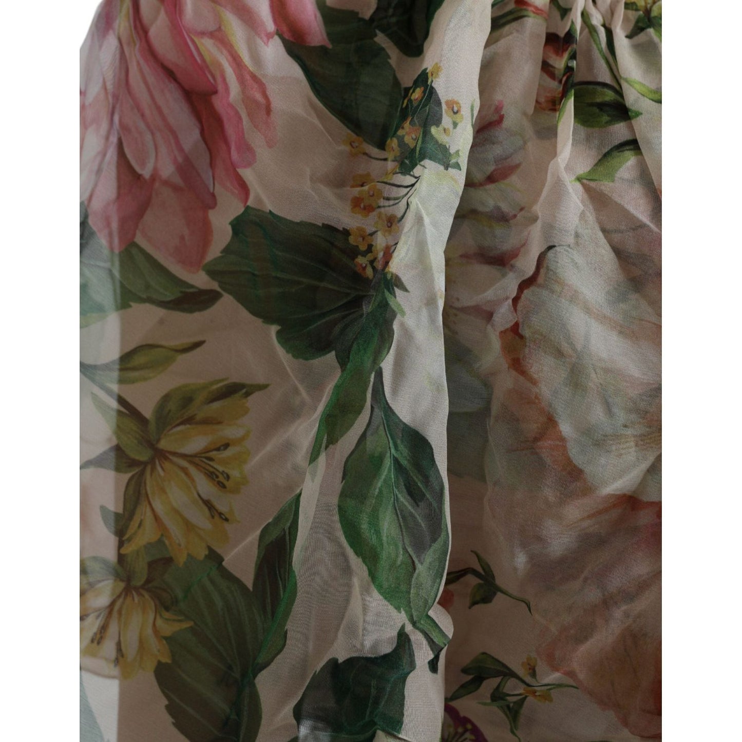 Multicolor Floral Silk Tiered Long Maxi Dress