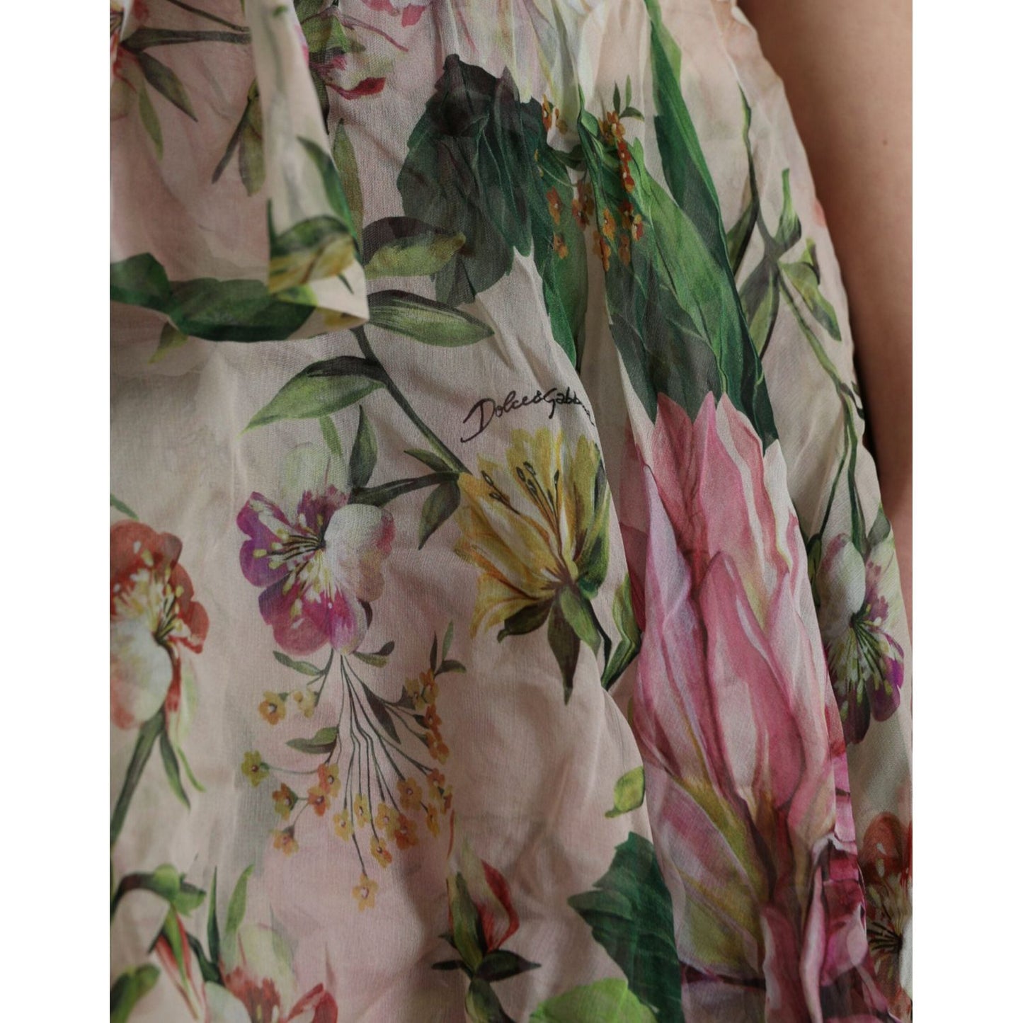 Multicolor Floral Silk Tiered Long Maxi Dress