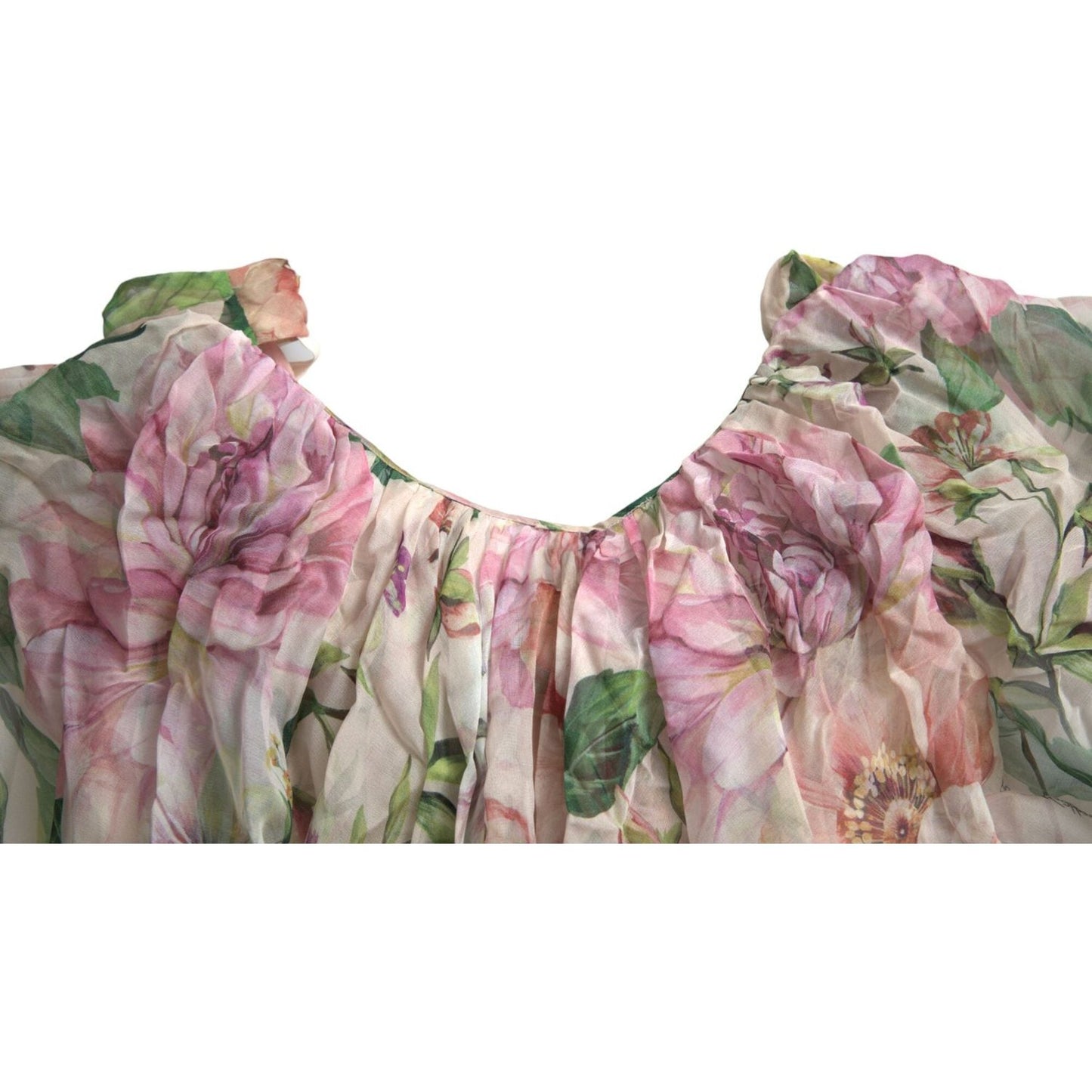 Multicolor Floral Silk Tiered Long Maxi Dress