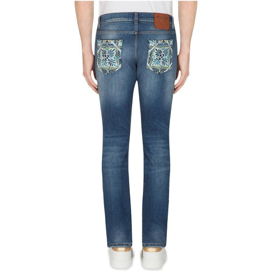 Blue Cotton Jeans & Pant