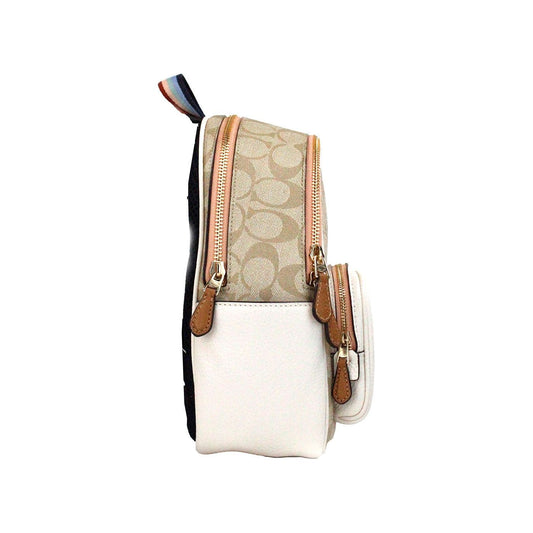 Mini Court Signature Pear Motif Shoulder Backpack Bookbag Bag Chalk Taffy