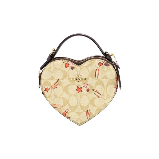 Heart Small Light Khaki Star Canvas Crossbody Bag Purse