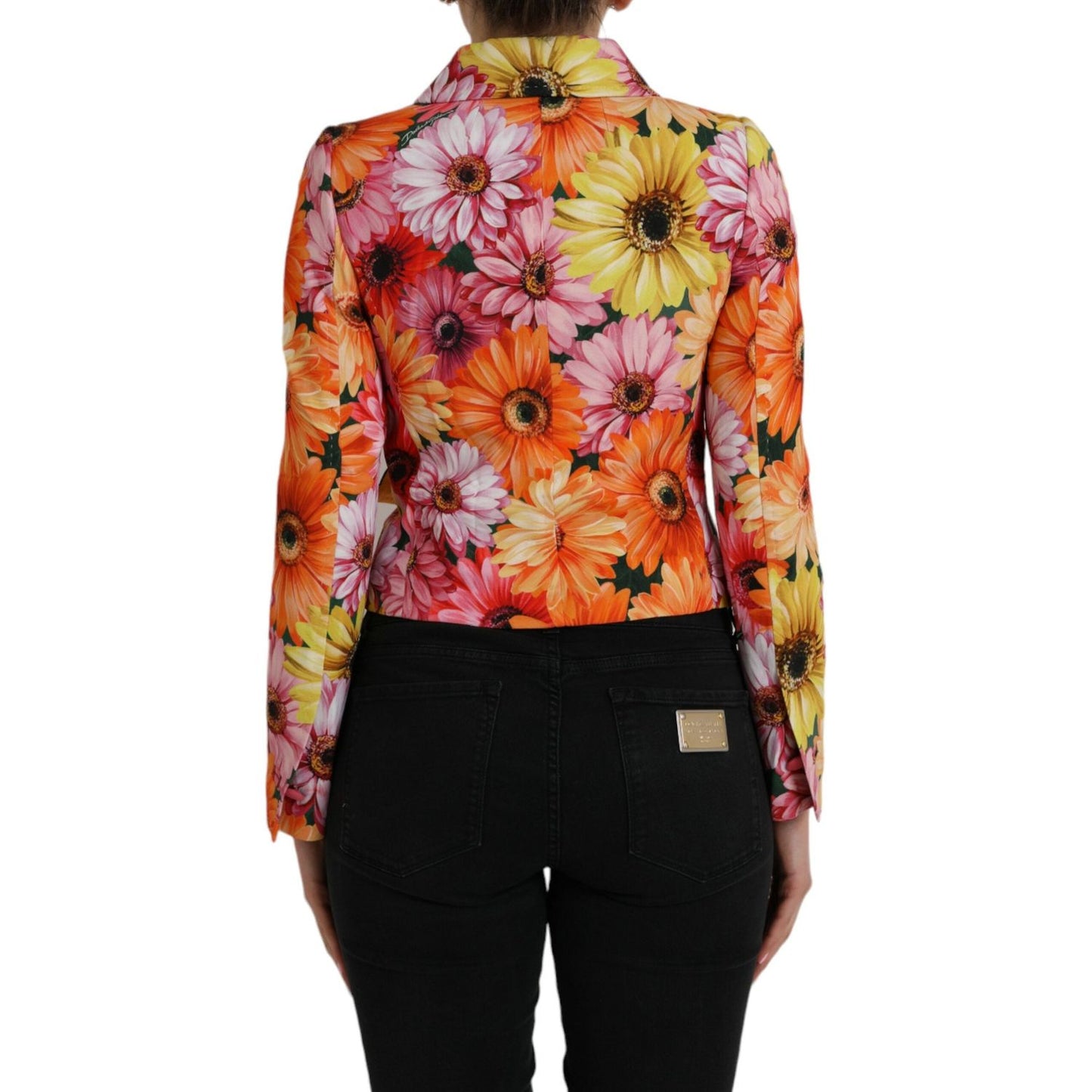 Multicolor Floral Brocade Blazer Coat Jacket