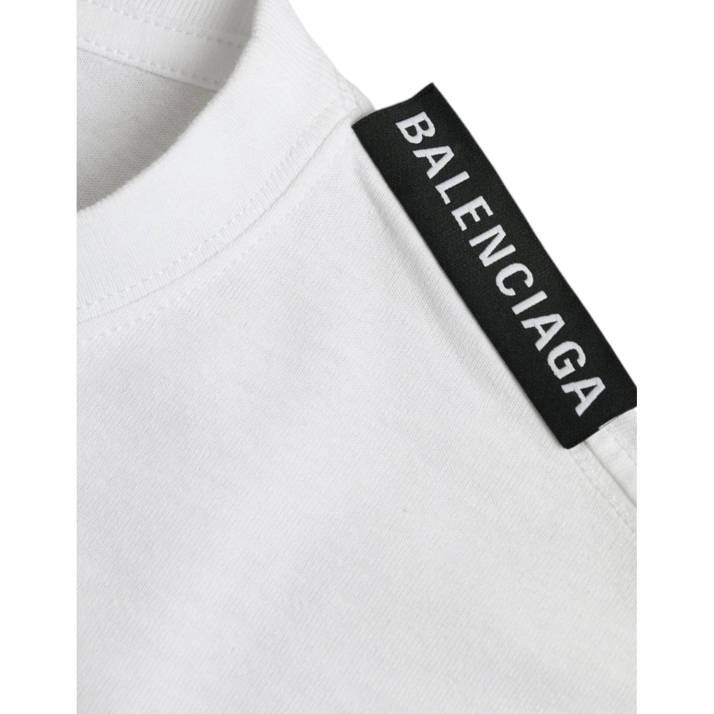 Off White Cotton Jersey Round Neck T-shirt