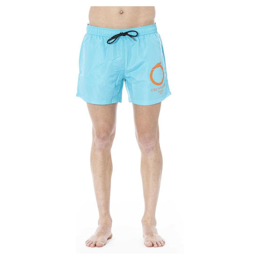 Light Blue Polyester Swimwear