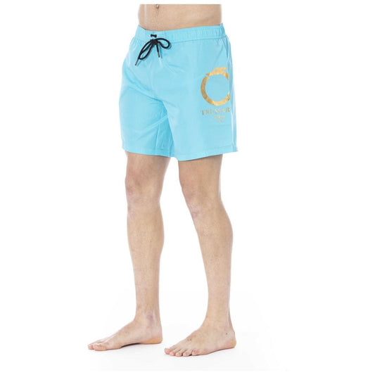 Light Blue Polyester Swimwear