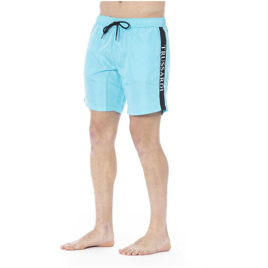 Light Blue Polyester Swimwear