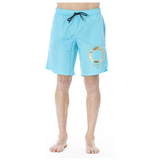 Light Blue Polyester Swimwear