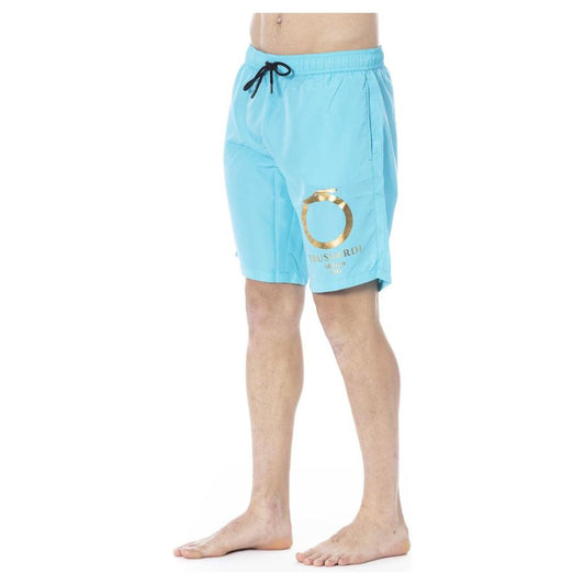 Light Blue Polyester Swimwear