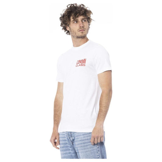 Cavalli Class White Cotton T-Shirt Cavalli Class