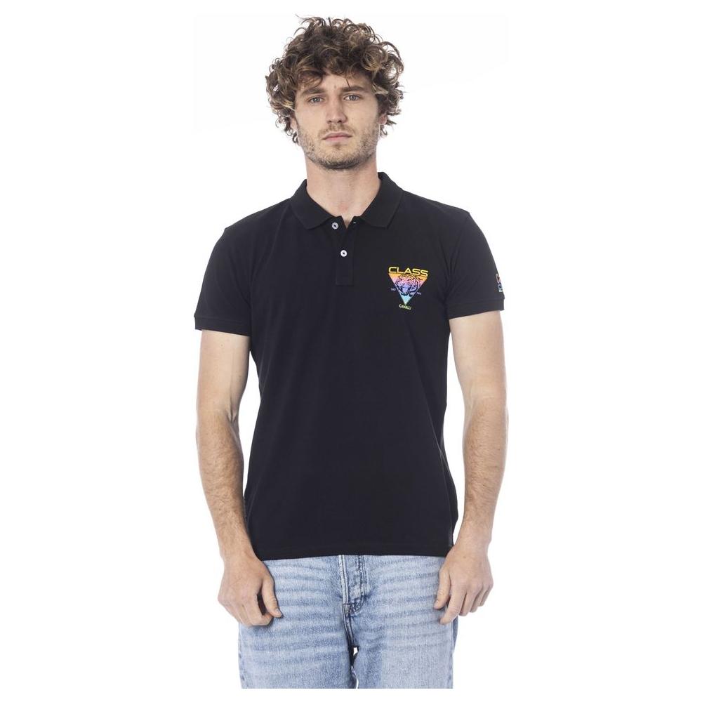 Black Cotton Polo Shirt