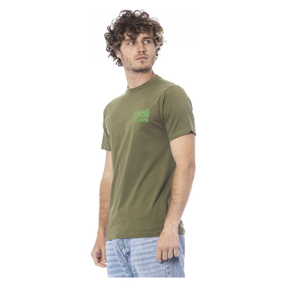 Cavalli Class Green Cotton T-Shirt