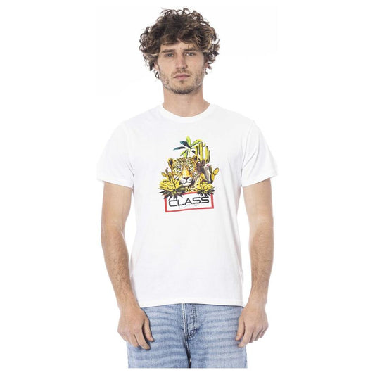 Cavalli Class White Cotton T-Shirt Cavalli Class