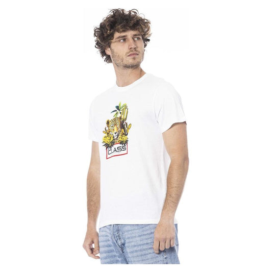 Cavalli Class White Cotton T-Shirt Cavalli Class