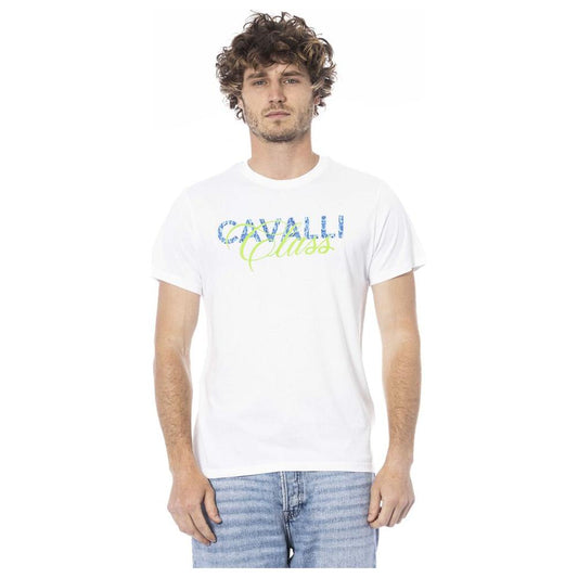 Cavalli Class White Cotton T-Shirt Cavalli Class