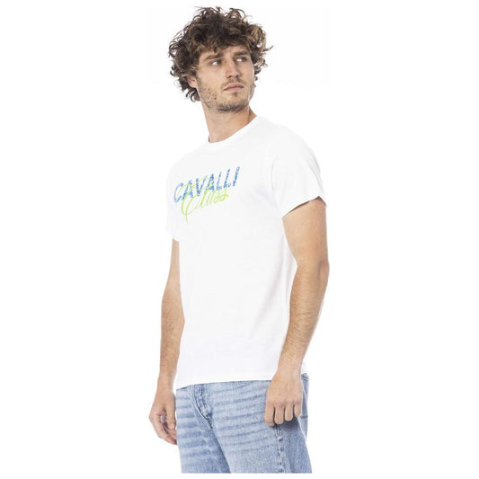 Cavalli Class White Cotton T-Shirt Cavalli Class