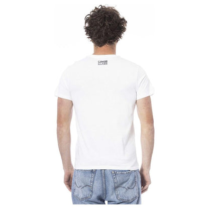 Cavalli Class White Cotton Men T-Shirt