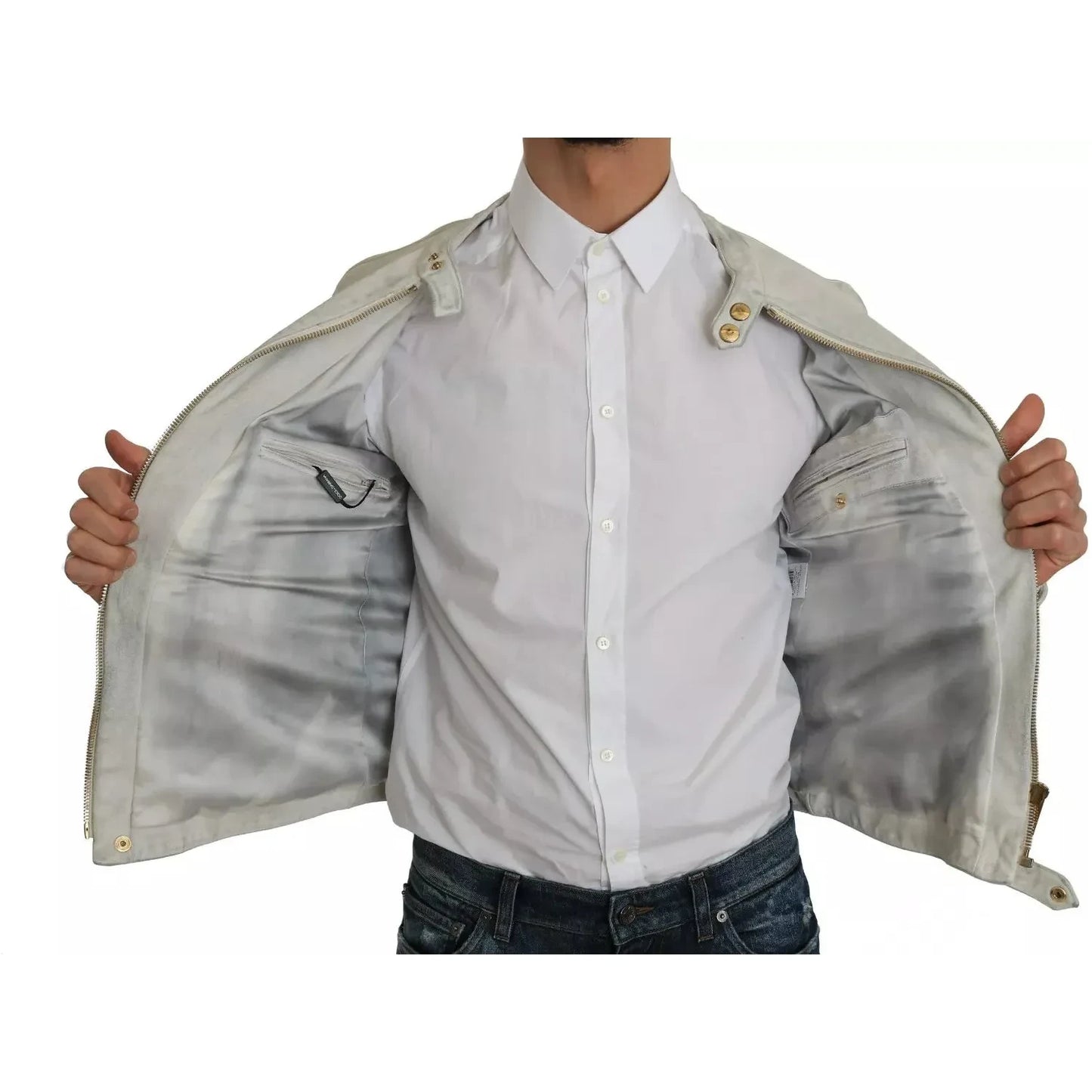 Leather White Biker Motorcycle Jacket