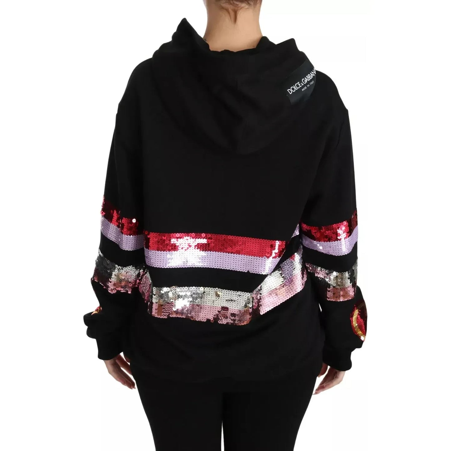 DG Sequined Hooded Pullover Sweater